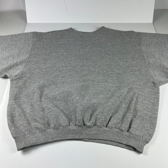 VTG 90s Nike Adult Sweatshirt Medium Boxy Grey Black Contrast Crewneck Made USA - Picture 10 of 14
